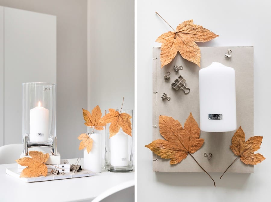 Herbstliche Windlichter aus Glas