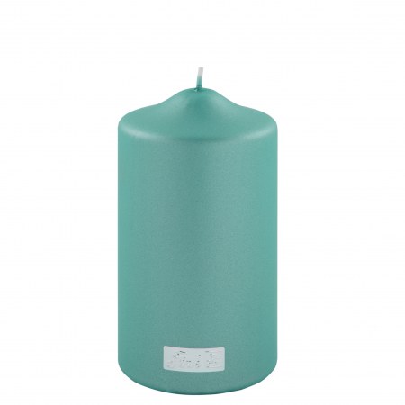 Bild 1 - Fink Living Stumpenkerze Metallic T�rkis H.15cm