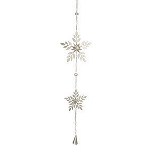 Gilde Girlande Schneeflocke ''Flake'' silberfarben